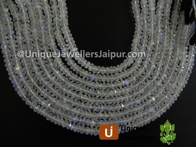 White Rainbow Far Faceted Roundelle Beads